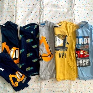 Boy Bundle Construction and Race Car Themed T-Shirts
